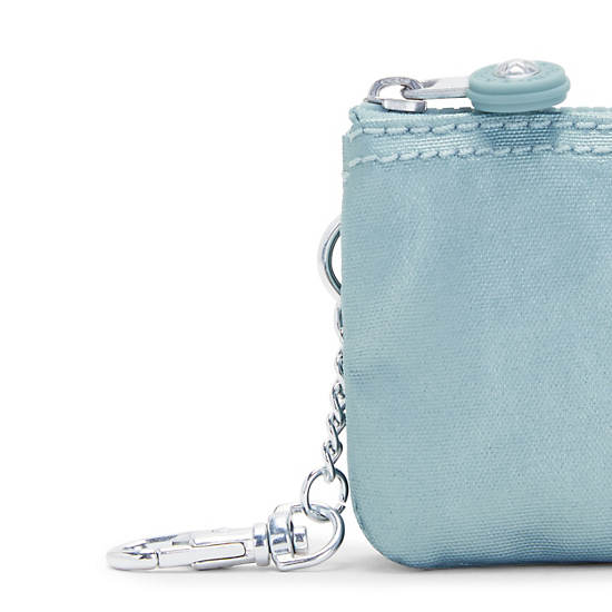 Kipling Creativity Mini Metallic Pouch Keychain Bags Pearl Teal Metallic | AU 2099TC